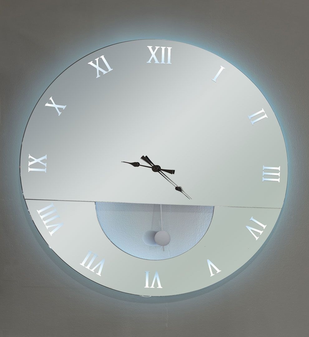 Γυάλινος Καθρέφτης Ρολόι Εκκρεμές Μ50 Φ110cm - somabed.gr